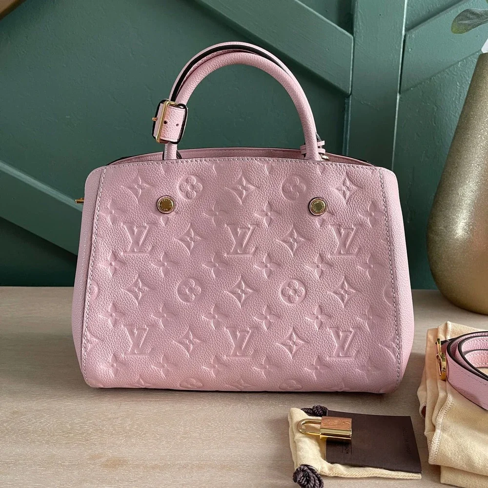 ❌SOLD❌Mint Louis Vuitton Montaigne BB Empreinte Leather Rose Poudre Bag SP1195 - Picture 2 of 15